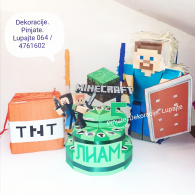 Minecraft pinjate i torta od kartona 
